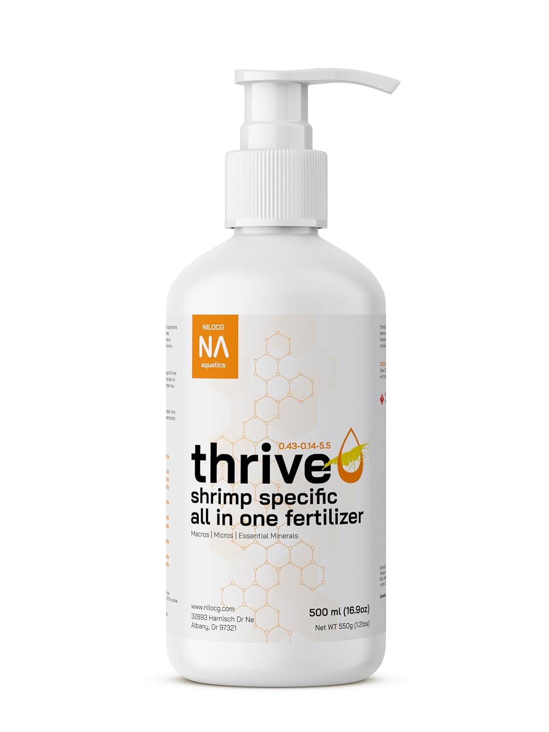 Thrive S Shrimp Specific All-in-One Aquarium Plant Fertilizer, 500 mL pump bottle